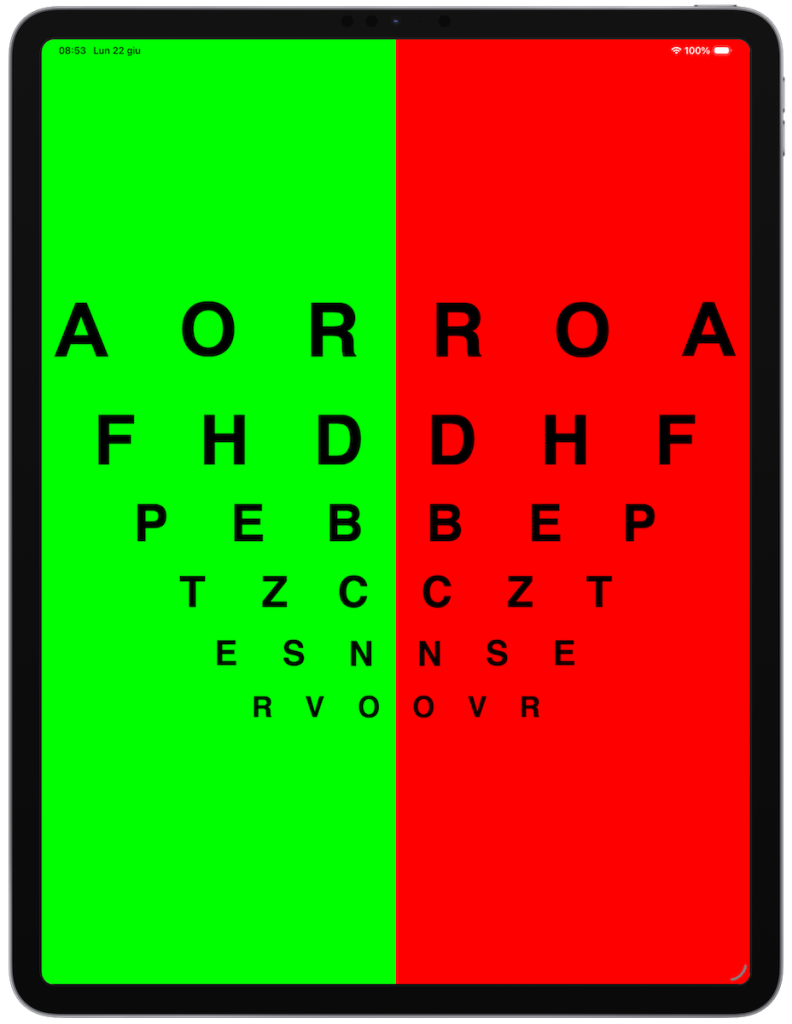 Test rosso verde